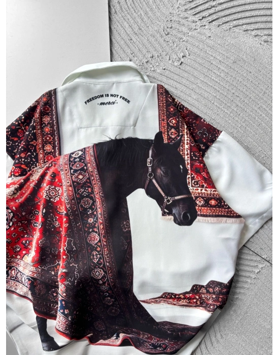 KİLİM HORSE VİNTAGE OVERSİZE GÖMLEK