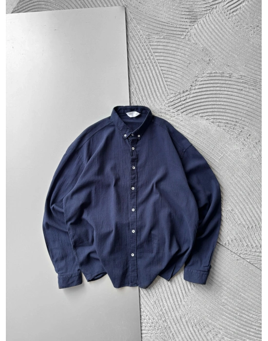 KETEN KUMAŞ GİGİ OVERSİZE GÖMLEK LACİ