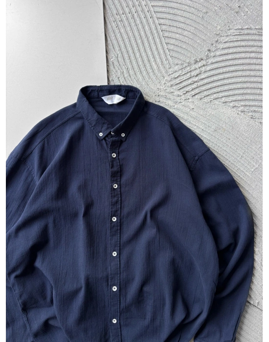 KETEN KUMAŞ GİGİ OVERSİZE GÖMLEK LACİ