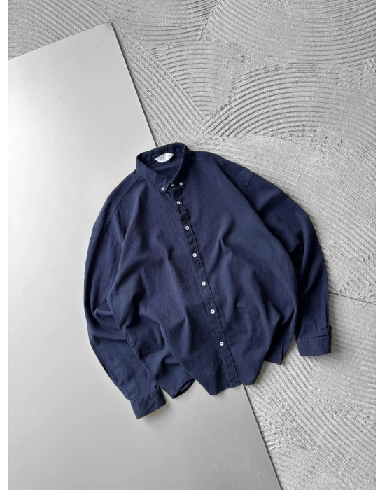 KETEN KUMAŞ GİGİ OVERSİZE GÖMLEK LACİ