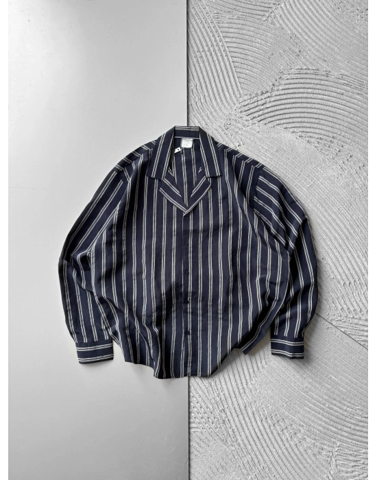 ÇİZGİLİ MODAL MARRA OVERSİZE GÖMLEK LACİ