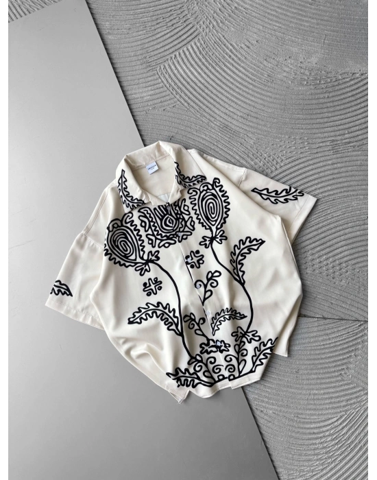 ÇİZİM VİNTAGE OVERSİZE GÖMLEK
