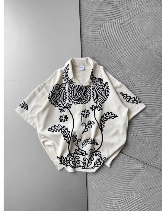 ÇİZİM VİNTAGE OVERSİZE GÖMLEK