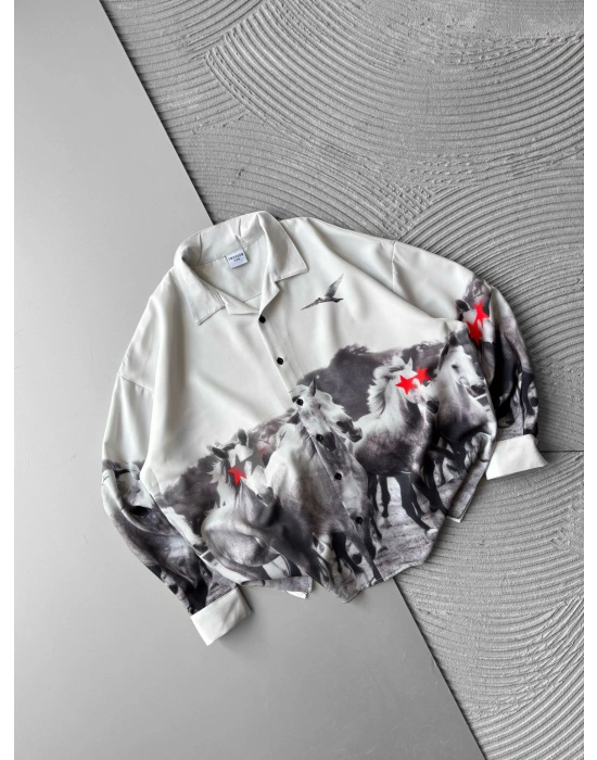 AT YILDIZ VİNTAGE OVERSİZE GÖMLEK