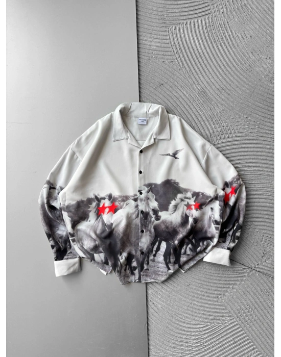 AT YILDIZ VİNTAGE OVERSİZE GÖMLEK