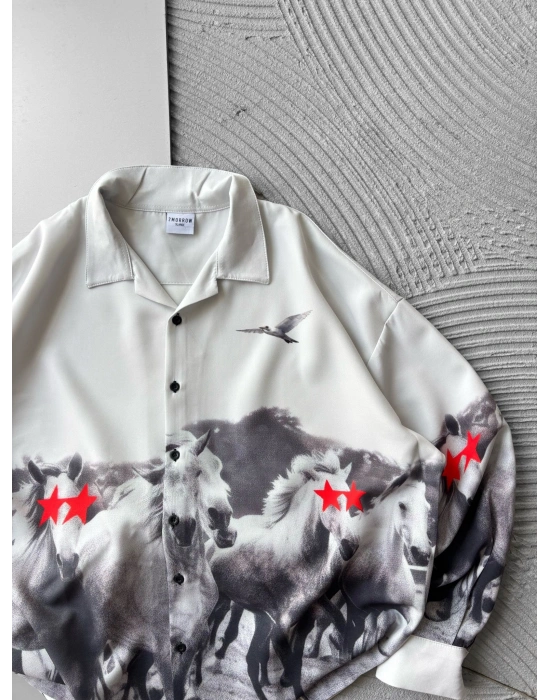 AT YILDIZ VİNTAGE OVERSİZE GÖMLEK