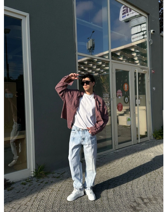 BAGGY ORTA PARCA DS KOT PANTOLON BUZ MAVİSİ