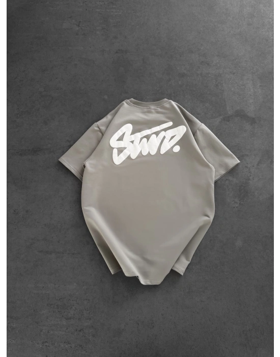 STW SIRT BASKI BİSİKLET YAKA OVERSİZE TSHİRT