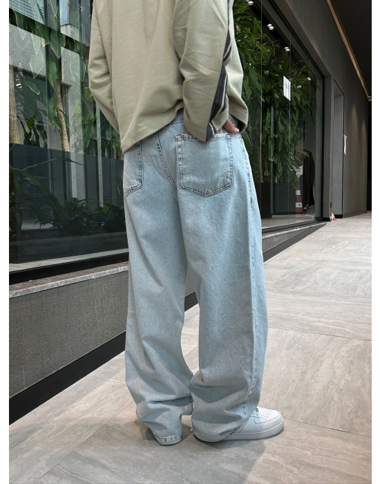 FULL BAGGY DS KOT PANTOLON BUZ MAVİSİ