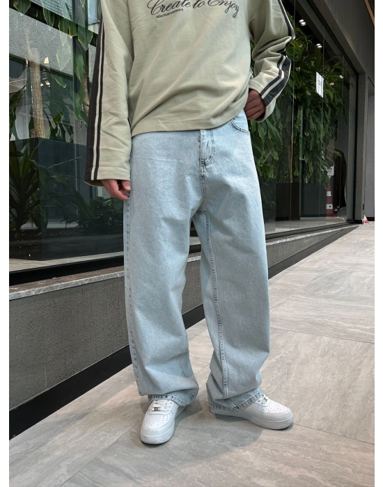 FULL BAGGY DS KOT PANTOLON BUZ MAVİSİ