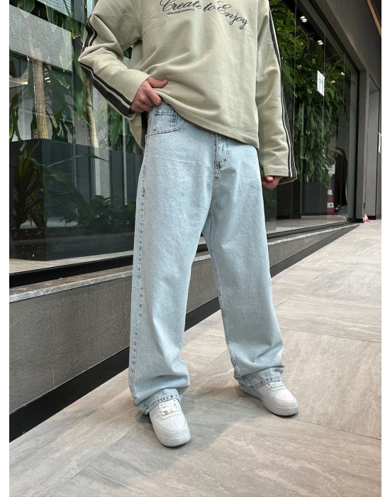 FULL BAGGY DS KOT PANTOLON BUZ MAVİSİ