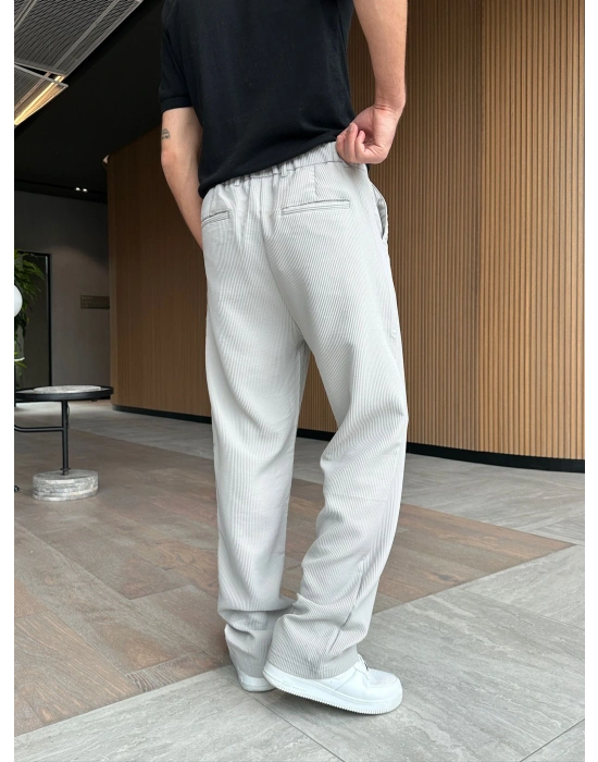 BAGGY KALIP FİTİLLİ DS PANTOLON BEJ