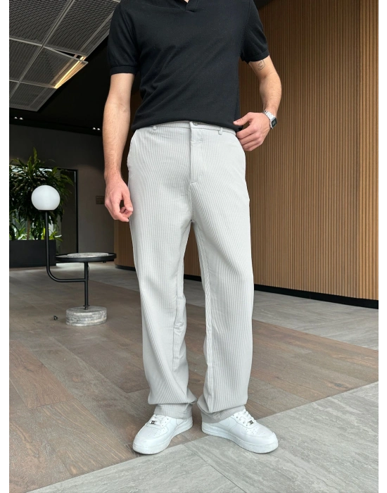 BAGGY KALIP FİTİLLİ DS PANTOLON BEJ