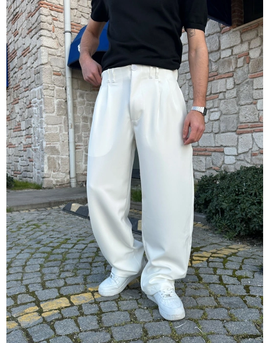FULL BAGGY BALON KLASİK DS PANTOLON BEYAZ