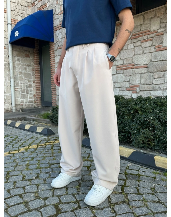 FULL BAGGY BALON KLASİK DS PANTOLON KIRIK BEYAZ