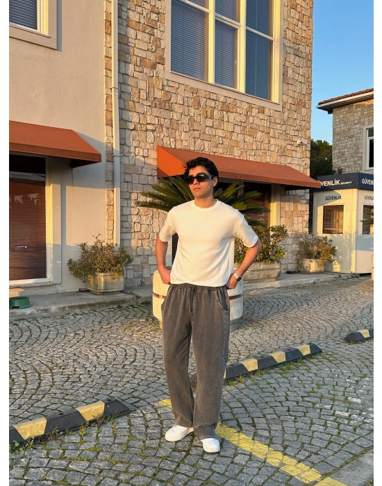 BAGGY KALIP YIKAMALI KUMAŞ MORROW EŞOFMAN FÜME