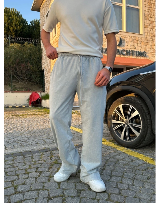 BAGGY KALIP YIKAMALI KUMAŞ MORROW EŞOFMAN BEYAZ