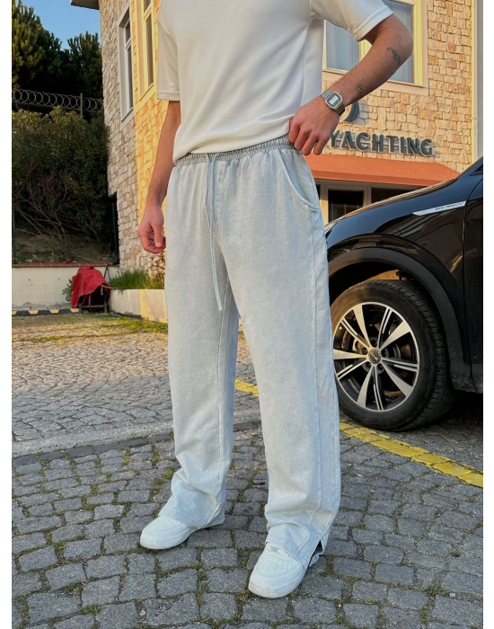 BAGGY KALIP YIKAMALI KUMAŞ MORROW EŞOFMAN BEYAZ