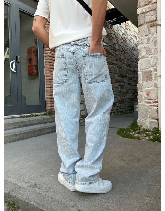 BAGGY KALIP ŞERİT DESENLİ KEMERLİ MORROW PANTOLON