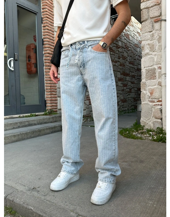 BAGGY KALIP ŞERİT DESENLİ KEMERLİ MORROW PANTOLON