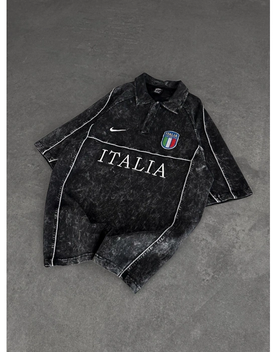 İTALİA NAKIŞ YIKAMALI NB OVERSİZE TİŞÖRT