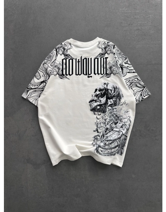 İSKELET BASKI NB OVERSİZE TİŞÖRT BEYAZ