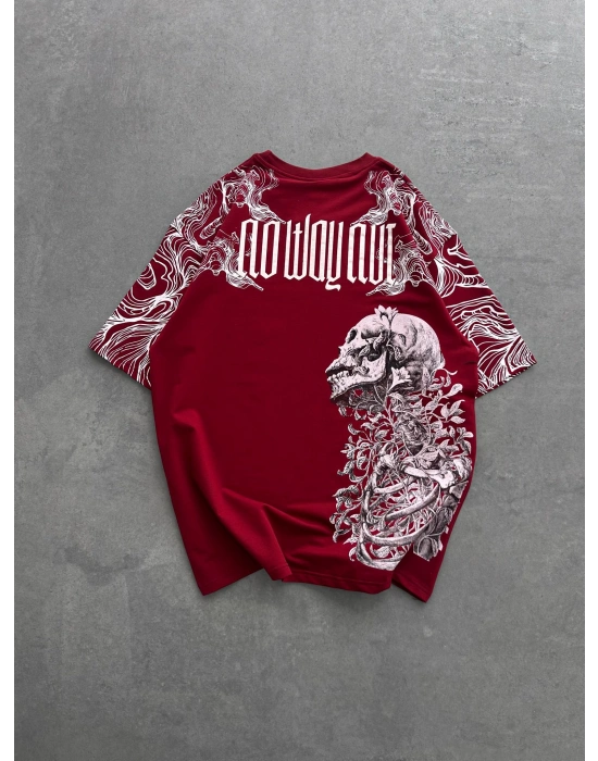 İSKELET BASKI NB OVERSİZE TİŞÖRT KIRMIZI