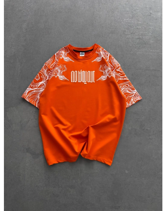 İSKELET BASKI NB OVERSİZE TİŞÖRT TURUNCU