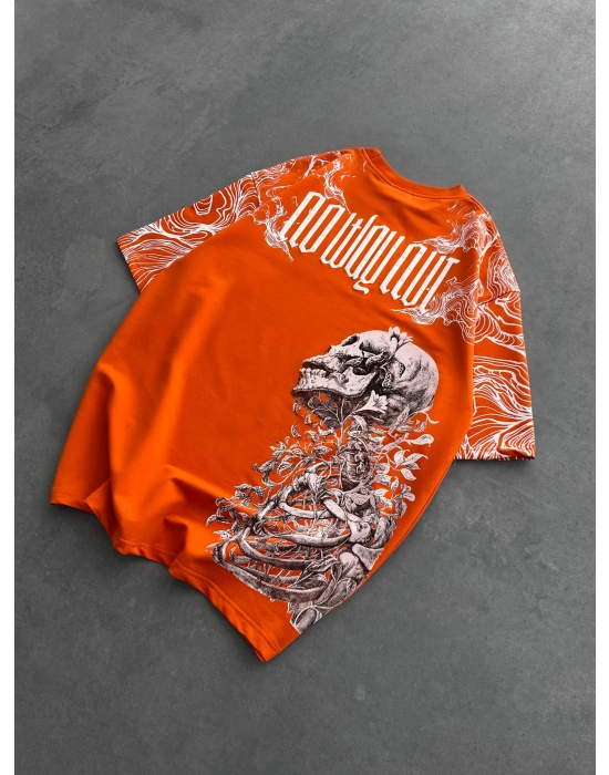 İSKELET BASKI NB OVERSİZE TİŞÖRT TURUNCU