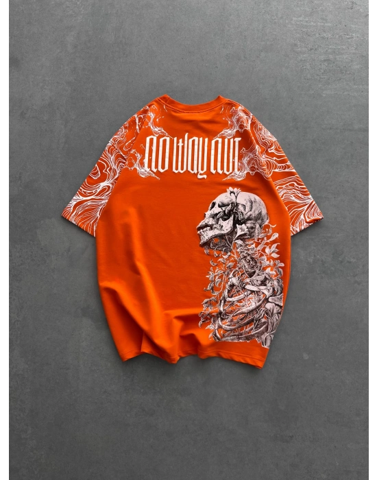 İSKELET BASKI NB OVERSİZE TİŞÖRT TURUNCU