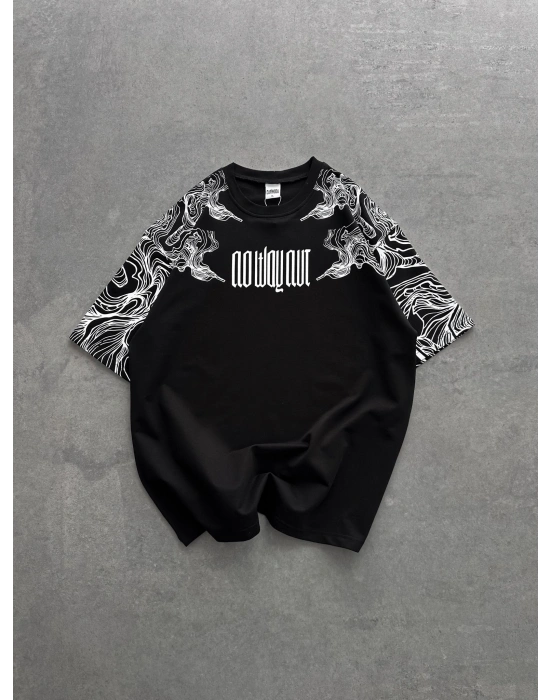 İSKELET BASKI NB OVERSİZE TİŞÖRT SİYAH