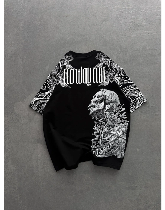 İSKELET BASKI NB OVERSİZE TİŞÖRT SİYAH