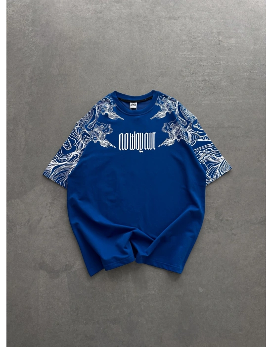 İSKELET BASKI NB OVERSİZE TİŞÖRT MAVİ