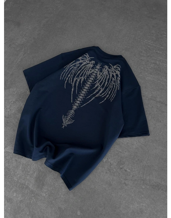 TAŞLI DARK ANGEL OVERSİZE TİŞÖRT LACİ