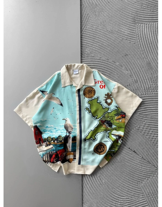 MAPS VİNTAGE OVERSİZE GÖMLEK