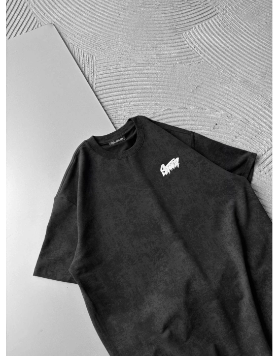 BOYA YIKAMA STW OVERSİZE TİŞÖRT SİYAH