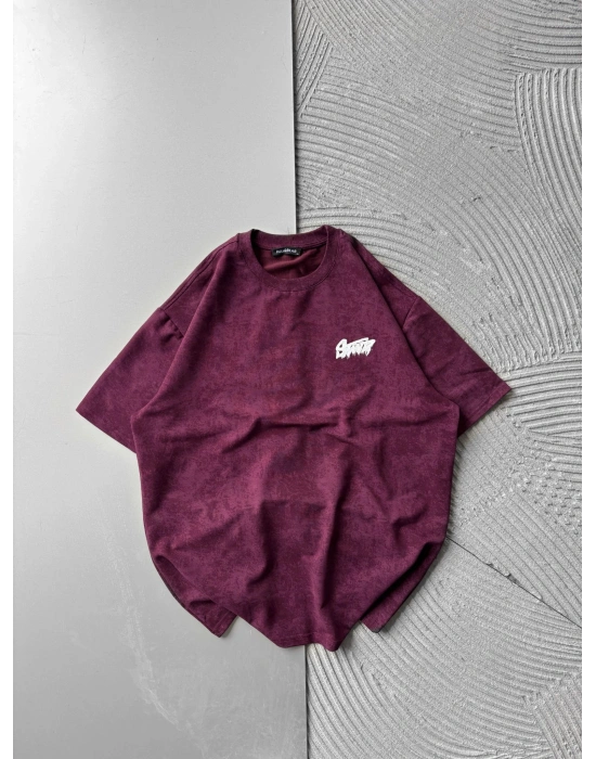 BOYA YIKAMA STW OVERSİZE TİŞÖRT BORDO