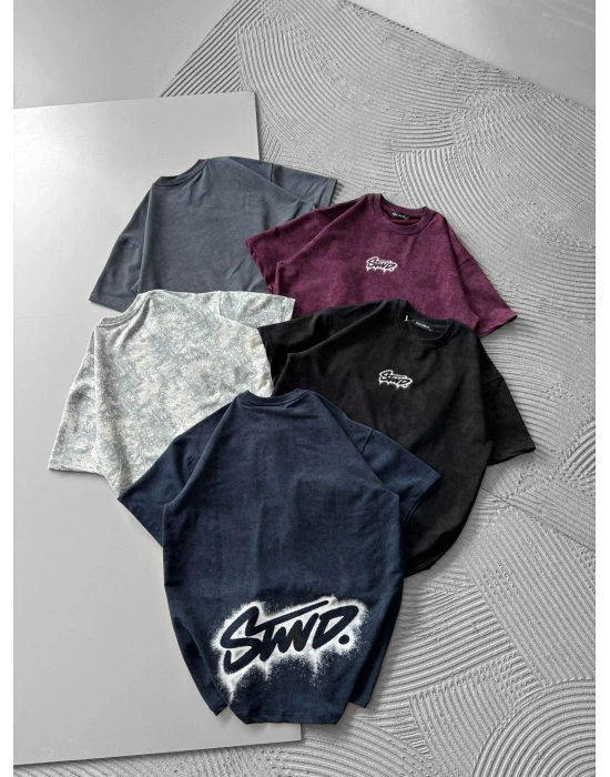 BOYA ARKA YIKAMA STW OVERSİZE TİŞÖRT SİYAH