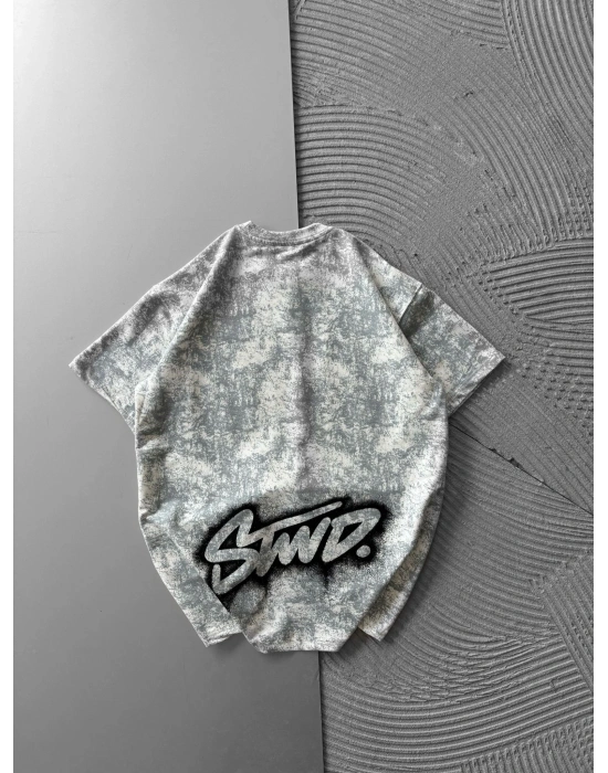 BOYA ARKA YIKAMA STW OVERSİZE TİŞÖRT BEYAZ