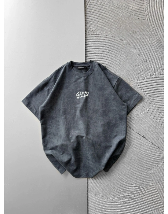 BOYA ARKA YIKAMA STW OVERSİZE TİŞÖRT GRİ