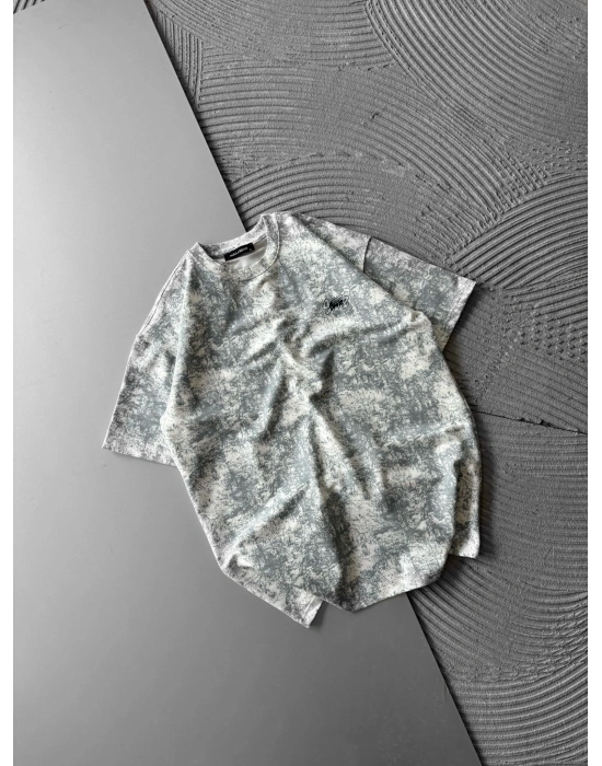 İP NAKIŞ YIKAMALI STW OVERSİZE TİŞÖRT BEYAZ