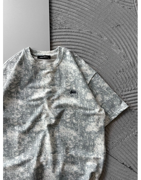 İP NAKIŞ YIKAMALI STW OVERSİZE TİŞÖRT BEYAZ