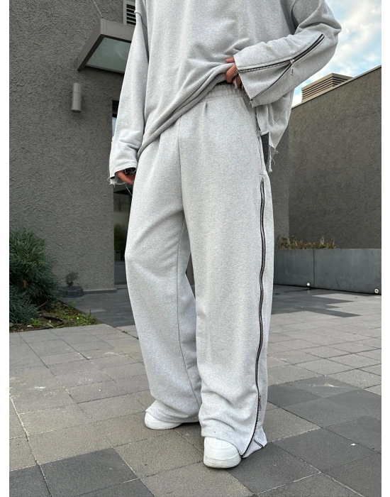 FULL FERMUAR ÖZEL TASARIM EŞOFMAN GRİ