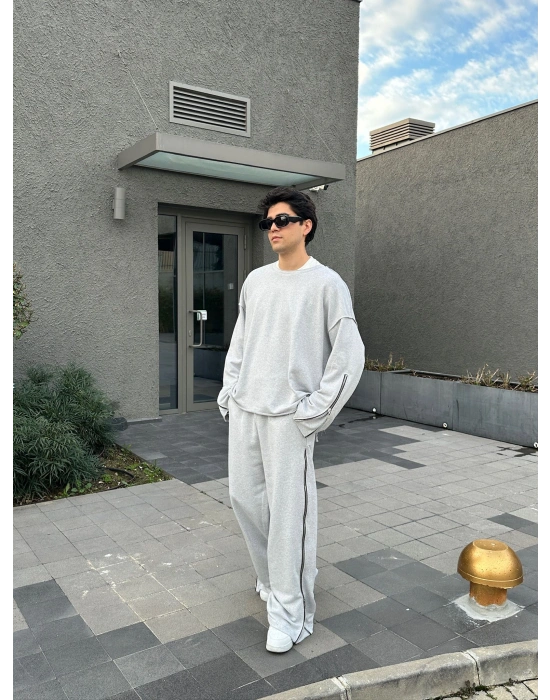 FULL FERMUAR ÖZEL TASARIM EŞOFMAN GRİ