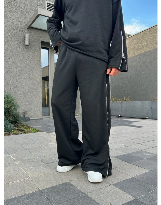 FULL FERMUAR ÖZEL TASARIM EŞOFMAN SİYAH