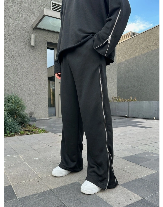 FULL FERMUAR ÖZEL TASARIM EŞOFMAN SİYAH