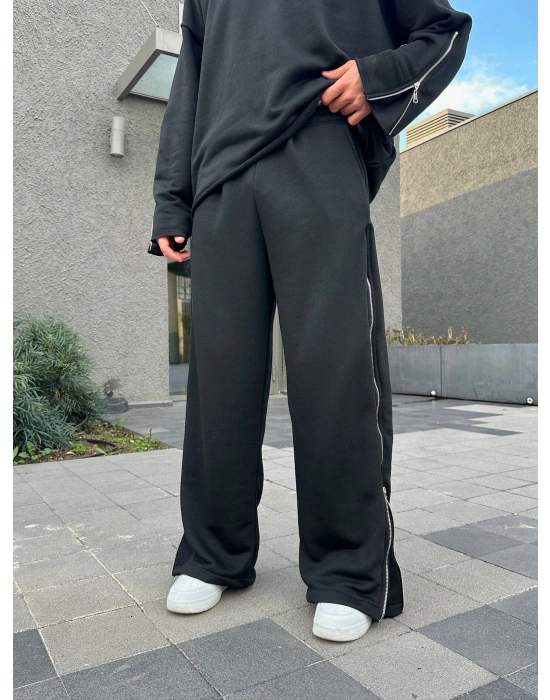 FULL FERMUAR ÖZEL TASARIM EŞOFMAN SİYAH