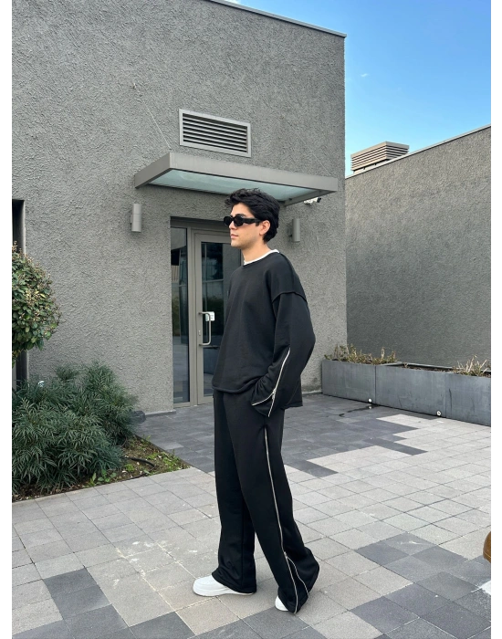 FULL FERMUAR ÖZEL TASARIM EŞOFMAN SİYAH