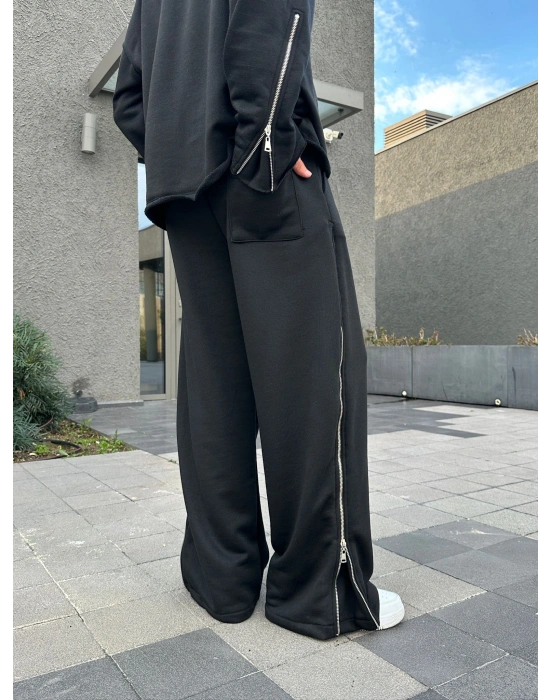 FULL FERMUAR ÖZEL TASARIM EŞOFMAN SİYAH