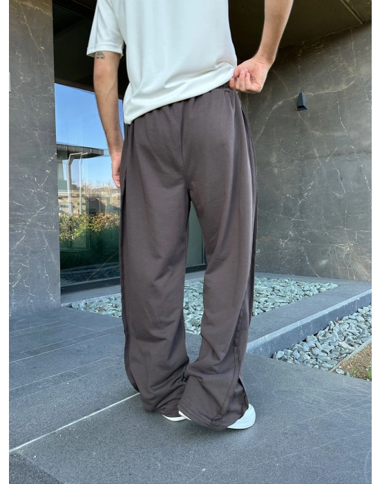 YAN KUMAŞ ÖZEL TASARIM EŞOFMAN KAHVE